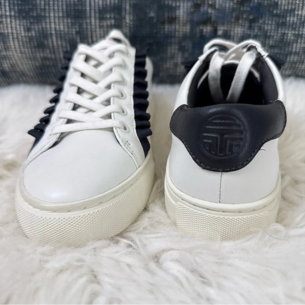 Tory Burch Ruffle Sneaker NEW! 6.5 Leather - Picture 3 of 7